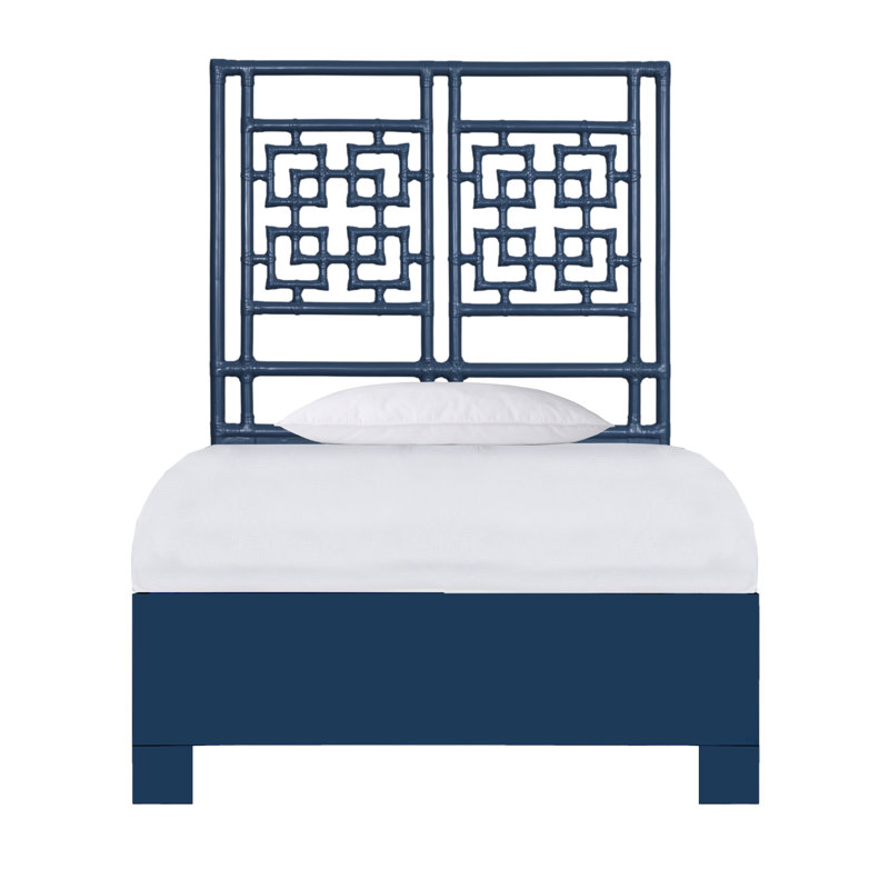 Lit standard bas Palm Springs, Bleu marine, Simple TG