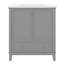 Ensemble de meuble-lavabo 30 po avec lavabo, armoire de salle de bain multifonctionnelle avec portes et tiroir, cadre solide et panneau de fibres à densité moyenne (gris)-116234473