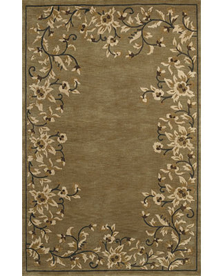 Tapis de la zone brune en laine noué la à la main Jamaris