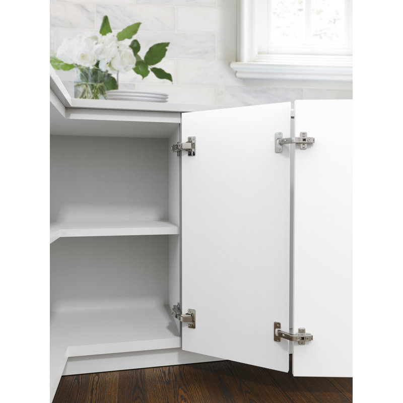 Nickel Full Overlay Frameless 165 Degree Soft Close Cabinet Hinge