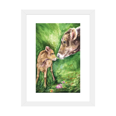 Vache et bébé, décoration murale pour enfants