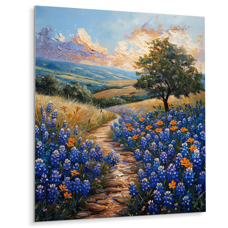 Décoration bleue bleue prairie bleue Bonnets bleus III - Bonnets bleus, Métal métal, H 44 po x l 34 po x P 1,5 po