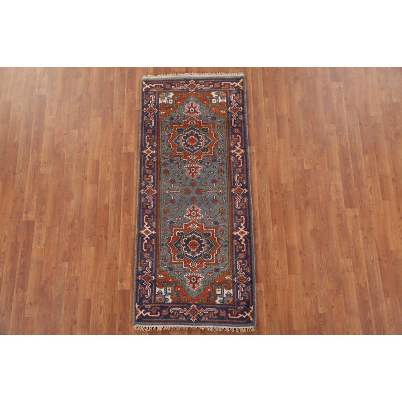 Tapis traditionnel indien à motif géométrique 3 x 6