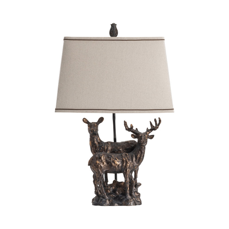 30" Resin Table Lamp With Tan Shade