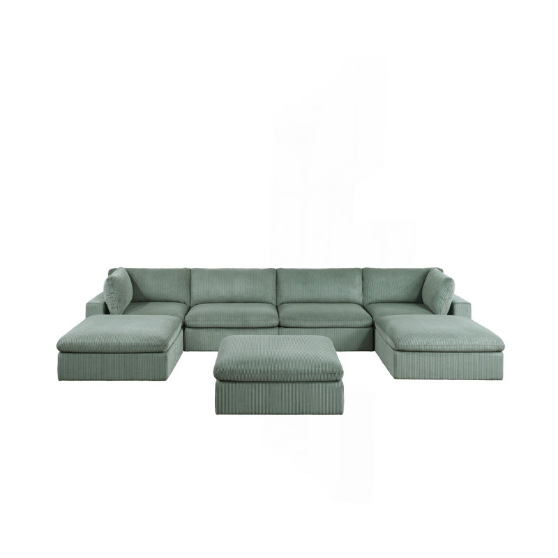 Ensemble de canapé modulaire en velours côtelé 7 pièces Sage Color
