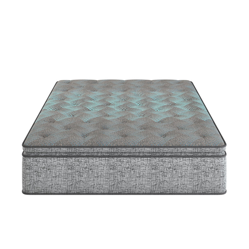 Matelas à plateau-coussin de 12 po pour grand lit, mousse confortable et protection de bord pour grand lit de 12 po avec support de refroidissement, ressorts ensachés individuels, transfert de mouvement réduit