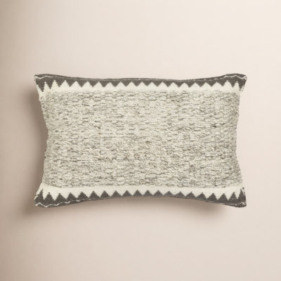 Doralia Embroidered Wool Lumbar Throw Pillow