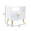 Table de bout en bois avec espace ouvert 22 po Tyra, blanc, or-1020553565