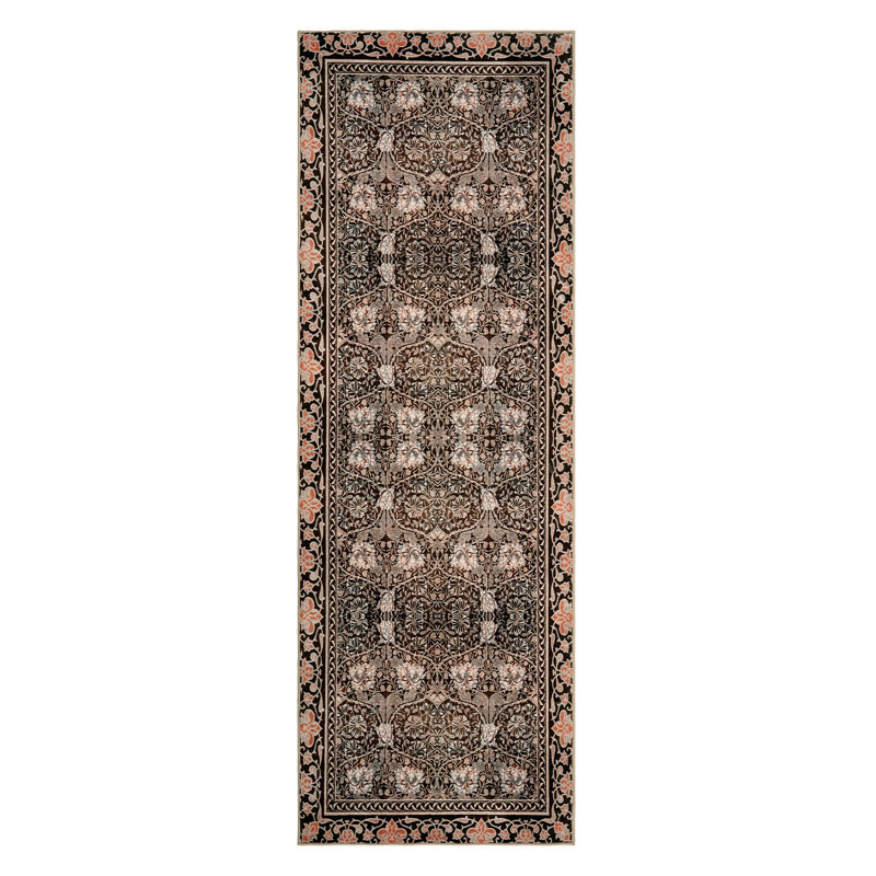 Washable Area Rug, Area Rugs for Living Room, Non-Slip Machine Washable Retro Rug, Low Pile Print Rug for Bedroom Dining Room Home Office