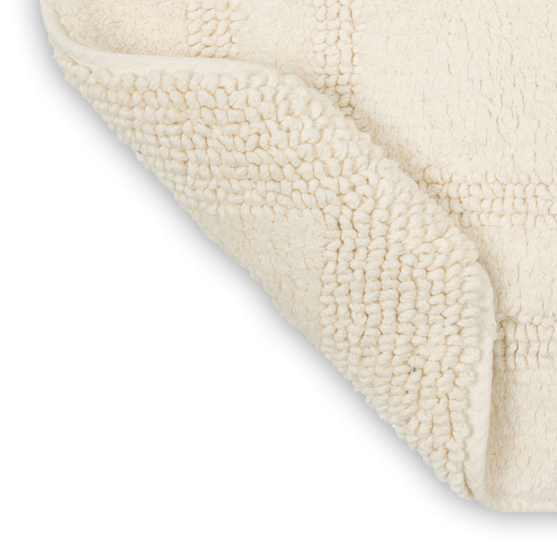 Kail Plush Stain/Fade Resistant Machine Washable Bath Mat, 17" W x 24" L, Natural