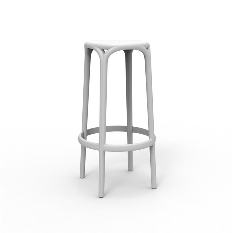 Brooklyn Bar Stool (Indoor/Outdoor), White, Bar Stool (29.75'' Seat Height)