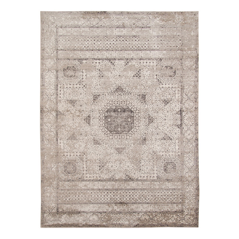 Alloway Transitional Medallion Premium High-Low Performance Area Rug, Rectangle 9'6" x 13'9"