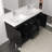 Avalia 60'' Free Standing Double Bathroom Vanity with Solid Surface Top-1210148127