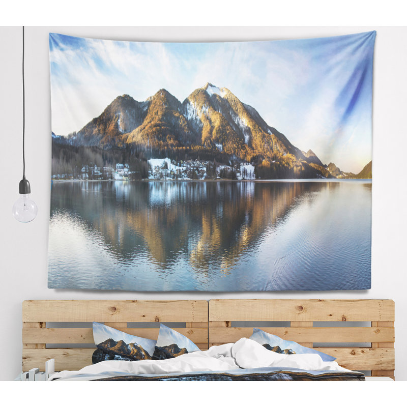 Tapisserie paysage marin Fuschlsee, H 68 po x l 80 po