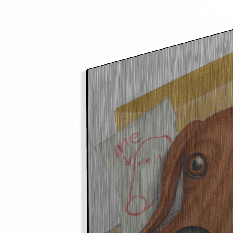 «Brown Dachshund Rouge à lèvres autoportrait» par Danny Gordon, H 24 po x l 36 po