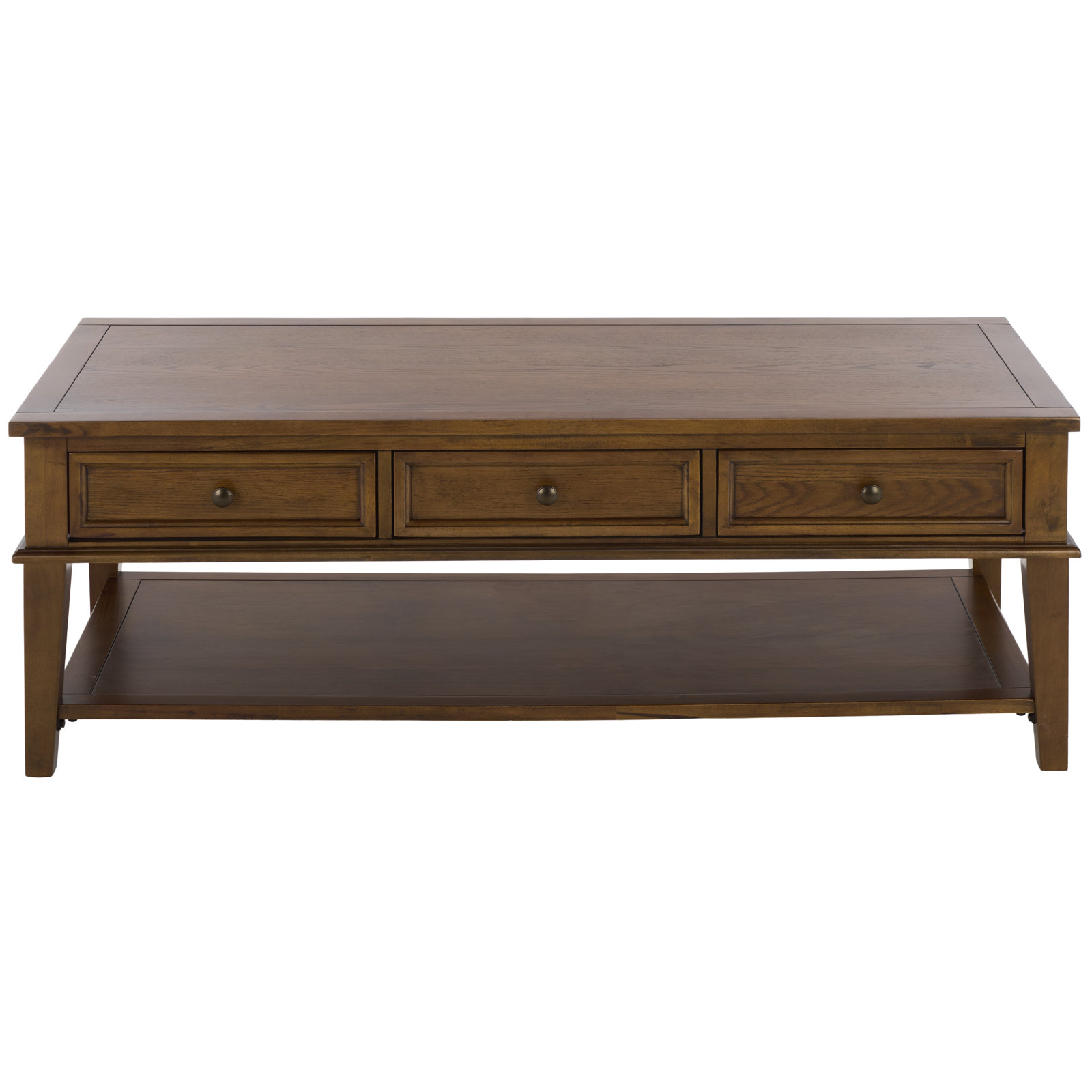 Samira Single Coffee Table with Storage, Medium Oak