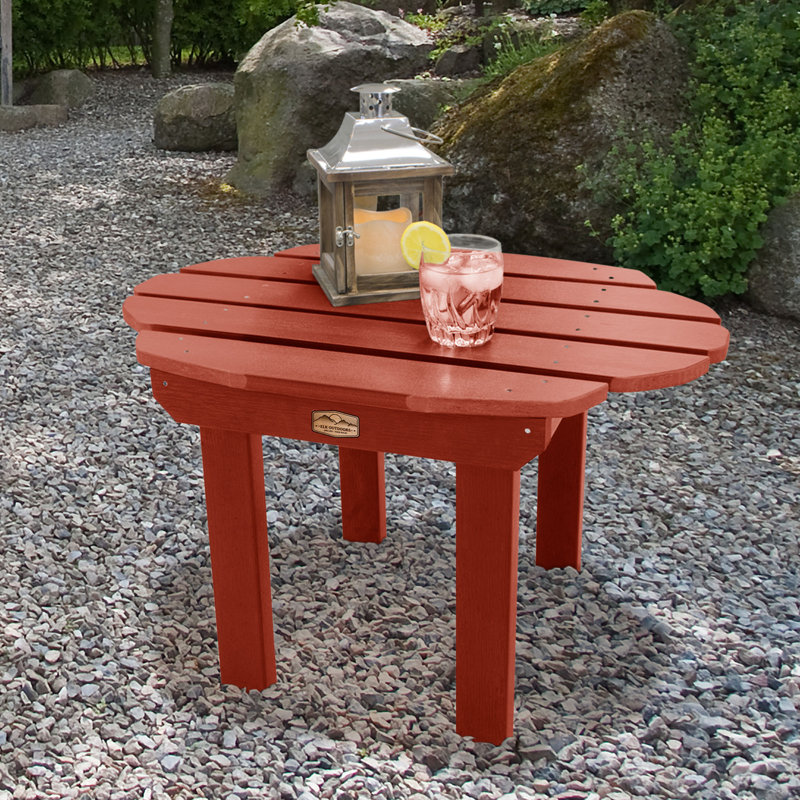 Table d’appoint en plastique Wyona, Rouge rustique