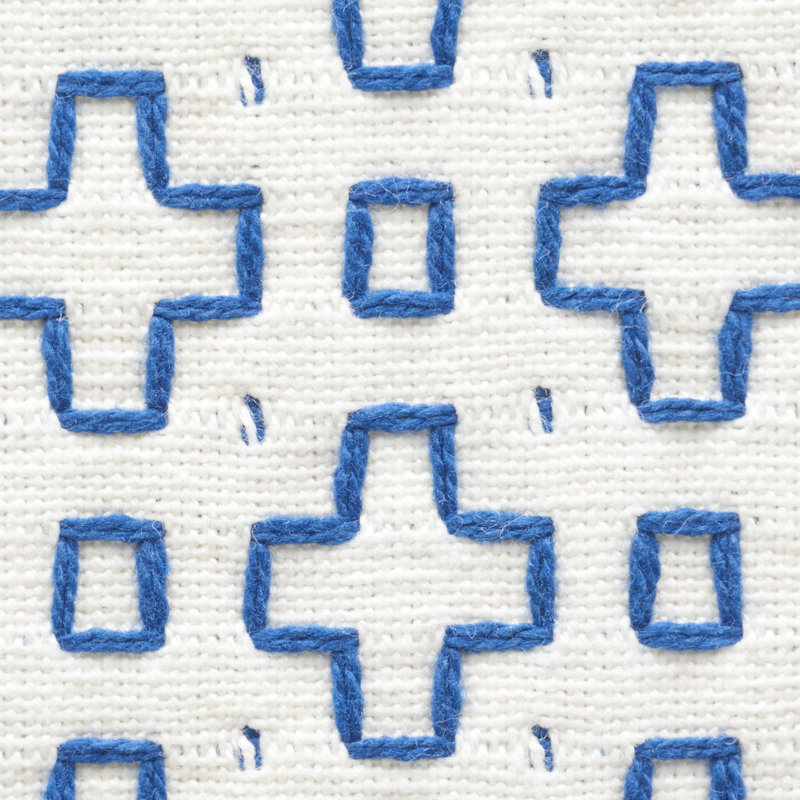 Scout Embroidery Fabric, Blue
