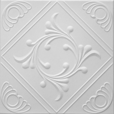 Carreaux de plafond en styromousse à coller, paquet de 48 (130 pieds carrés)