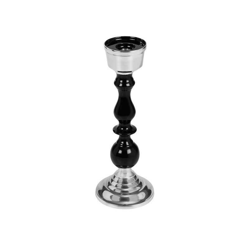 Metal Tabletop Candlestick, 14.25" H x 5.75" W x 5.75" D