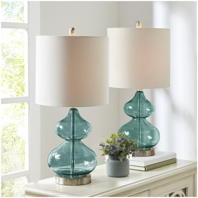 Curved Glass Table Lamp, Set of 2