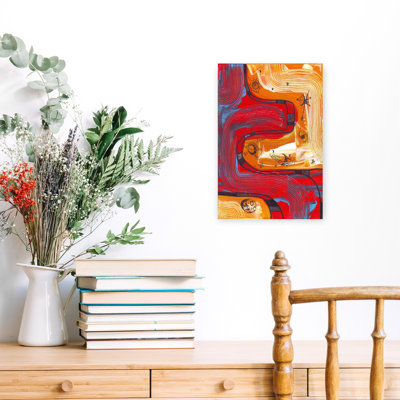 Abstract Cosmic Journey With Planets Sun And Spacecraft Abstract Bold Contemporary Landscape Nature Wall Art