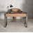 Stylish Modern Desk with Saddle Leather Top and 2 Drawers-323944372