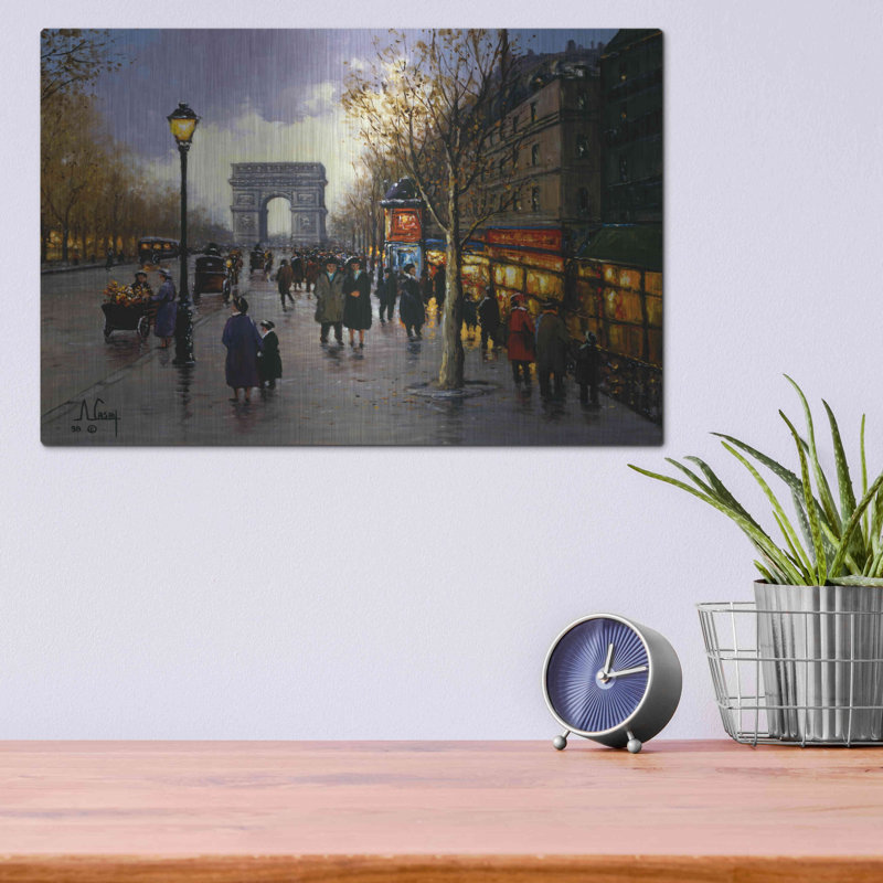 «I love you Paris» par Anthony Casay, art mural en métal, H 12 po x l 16 po