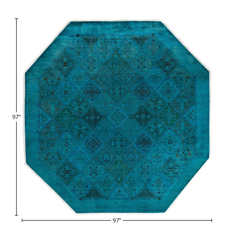 Tapis bleu nouvel âge 8 pi 1 po x 8 pi 1 po Dankert