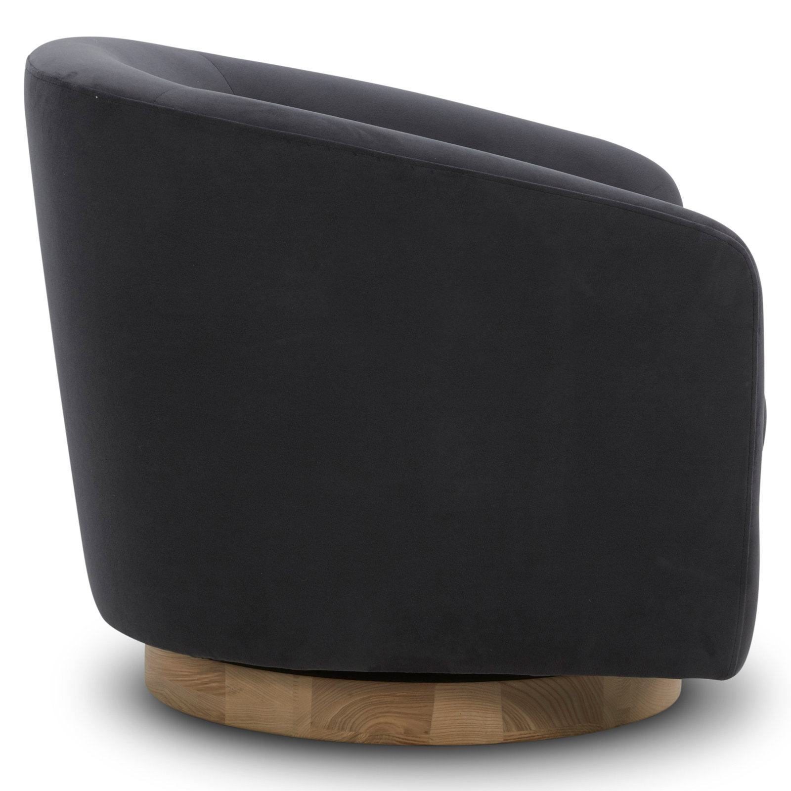 Bennett Upholstered Swivel Barrel Chair With Ottoman, Asphalt