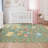 Non-Slip Runner Rug, 2x6 Floral Low Pile Kitchen and Hallway Carpet, Ultra-Thin Indoor Floor Mat for Bedroom, Black-84337123