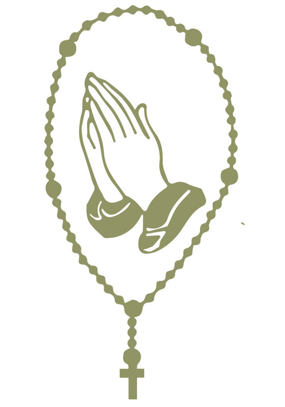 Décalcomanie murale rosary catholique, H 22 po x l 11 po x P 0,01 po, Olive