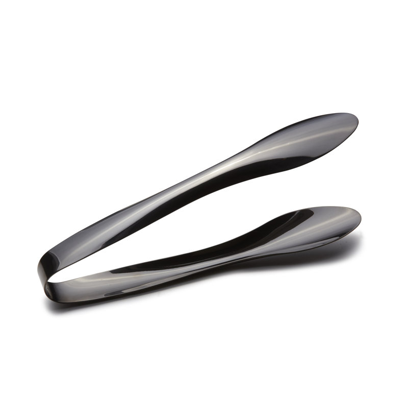 Stainless Steel Salad / Serving Tongs, Black