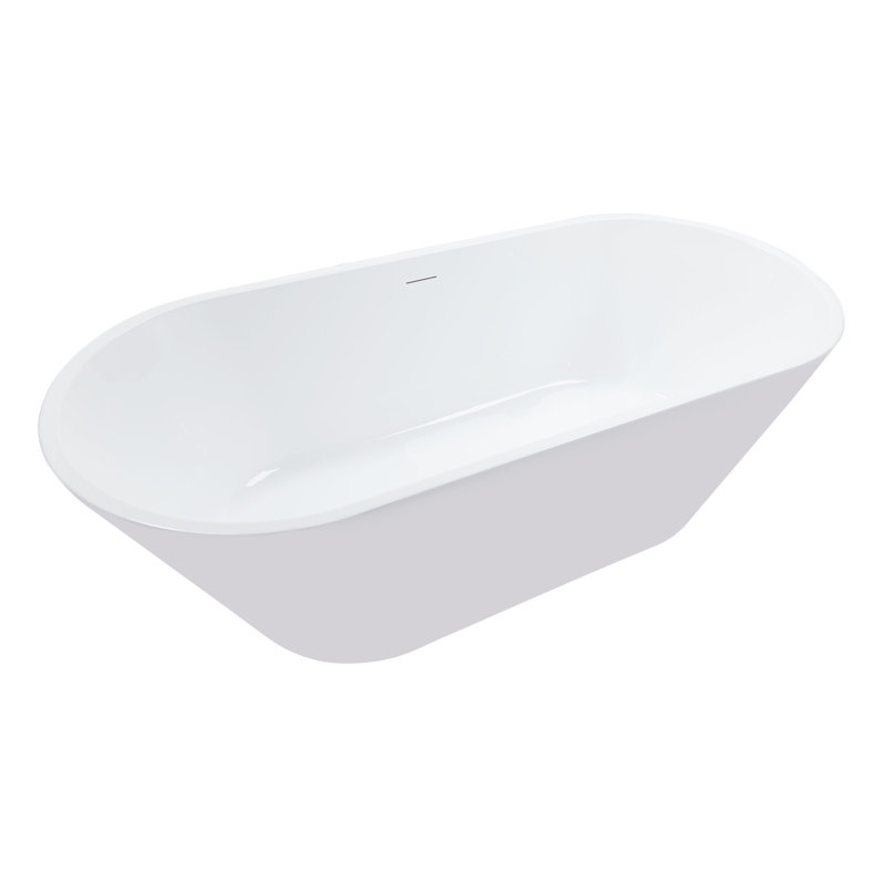 1778mm x 800.1mm Soaking Acrylic Bathtub, Glossy White