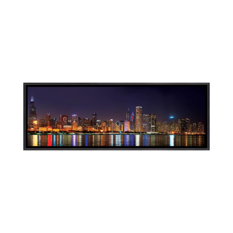 Reproduction de photo sur toile, "Chicago Cubs Pride Lighting across Downtown I, Chicago, Illinois"