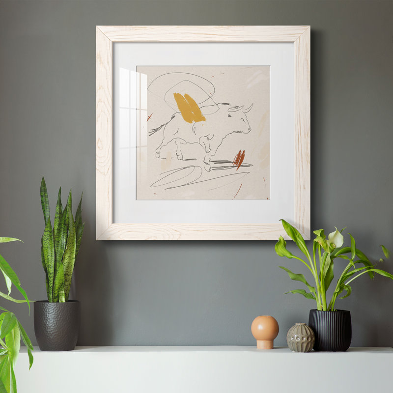 Toile encadrée Big Bull I-Premium - prête à être accrochée, H 35,5 po x l 35,5 po x P 1,5 po, Papier avec cadre blanc, Blanc