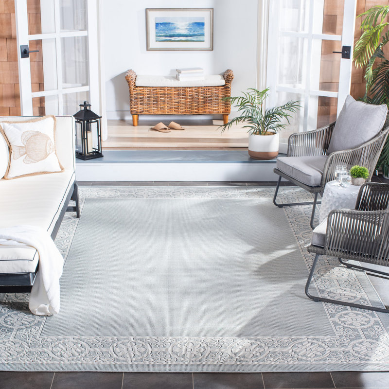 Tapis d'intérieur / extérieur géométrique Murielle Performance, Rectangle 9 pi x 12 pi