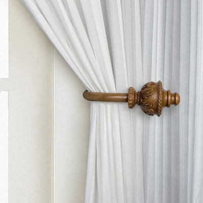 Ornate Carved Curtain Holdback Set of 2 - Vintage Decorative Drapery Tiebacks