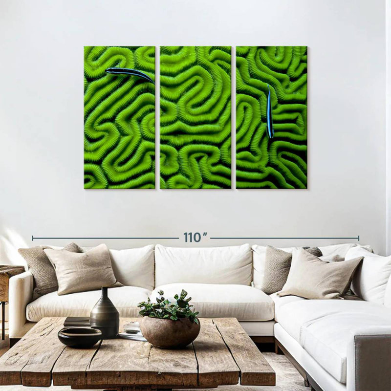 Corail vert Brampt, H 48 po x l 74 po