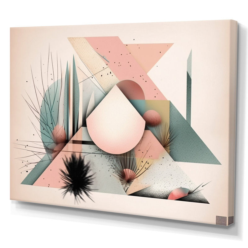 «Sharp Pastel Mountains», art mural moderne sur toile géométrique, H 12 po x l 20 po x P 1 po, Toile tendue