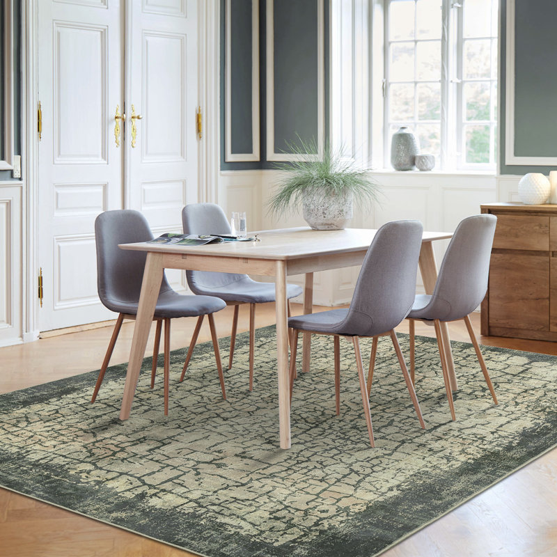 Living Room Rug 9x12 Abstract Area Rug Washable Non Slip Modern Farmhouse Carpet for Bedroom Nursery Green, Green