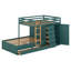 Lit superposé double au-dessus de double avec garde-robe et rangement intégrés, cadre de lit superposé en bois avec 7 tiroirs de rangement-1965587129