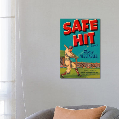 Safe Hit Brand Texas Vegetables Label Vintage Poster 1 Piece Wrapped Canvas Wall Art