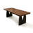 Brown Rectangular Solid Wood Slab Dining Table-953737650