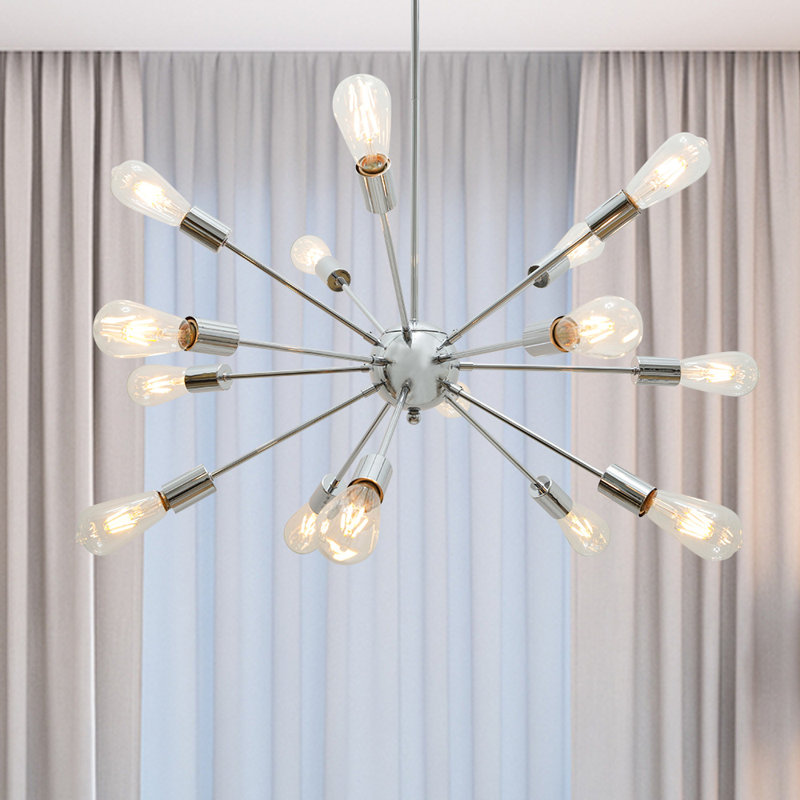 Lustre sphérique spoutnik 15 lumières Hadfield, Chrome