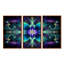 Turquoise néon fractal fleurs I - ensemble d'art mural mandala boho-338506942-338506940