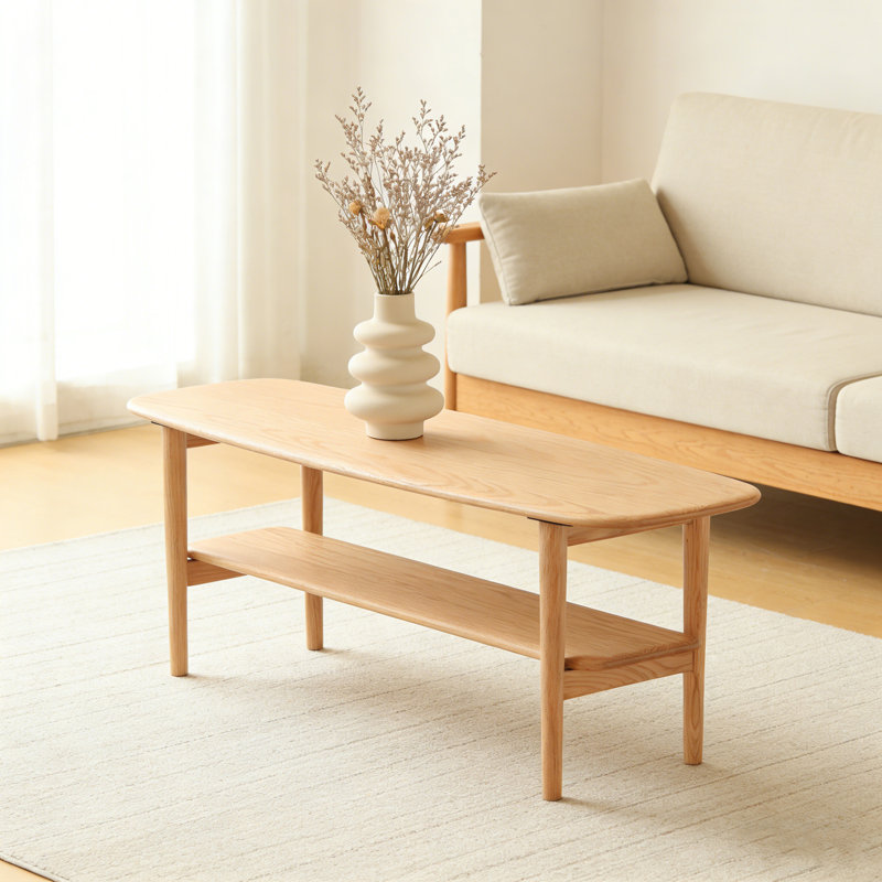 Table basse étroite 100% bois massif 120x40x42cm, H 16,54 po x L 47,24 po x l 15,75 po