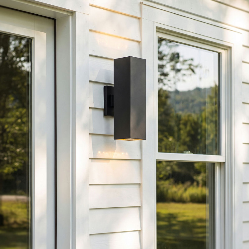 Dyer 2 - Bulb Outdoor Armed Sconce, 18.5" H x 5" W x 7.75" D, Black, No