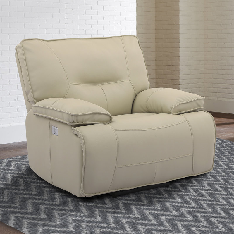 Fauteuil inclinable électrique de 42 po avec repose-tête réglable et accoudoirs coussinés Pomona, Huître