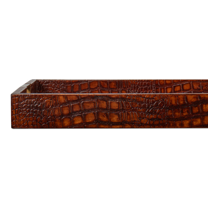Shagreen Decorative Tray, Brown